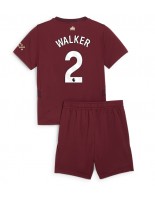 Manchester City Kyle Walker #2 Tredjedraktsett Barn 2024-25 Korte ermer (+ bukser)